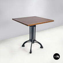 Carica l'immagine nel visualizzatore di Gallery, Black cast iron and wooden top bar table, 1990s