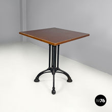 Carica l'immagine nel visualizzatore di Gallery, Black cast iron and wooden top bar table, 1990s