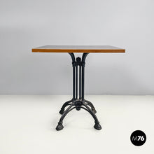 Carica l'immagine nel visualizzatore di Gallery, Black cast iron and wooden top bar table, 1990s