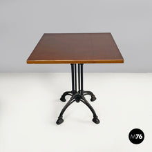Carica l'immagine nel visualizzatore di Gallery, Black cast iron and wooden top bar table, 1990s