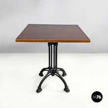 Carica l'immagine nel visualizzatore di Gallery, Black cast iron and wooden top bar table, 1990s