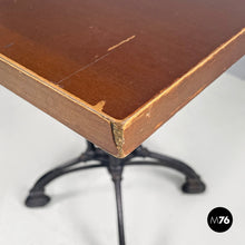 Carica l'immagine nel visualizzatore di Gallery, Black cast iron and wooden top bar table, 1990s