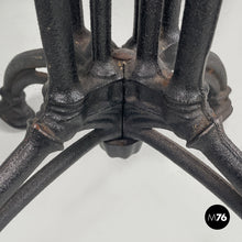 Carica l'immagine nel visualizzatore di Gallery, Black cast iron and wooden top bar table, 1990s