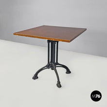 将图片加载到图库查看器,Black cast iron and wooden top bar table, 1990s