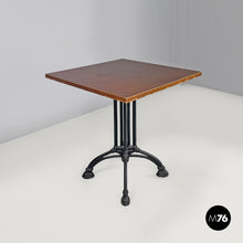 将图片加载到图库查看器,Black cast iron and wooden top bar table, 1990s