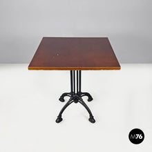 将图片加载到图库查看器,Black cast iron and wooden top bar table, 1990s