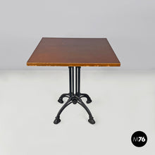 将图片加载到图库查看器,Black cast iron and wooden top bar table, 1990s
