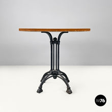 将图片加载到图库查看器,Black cast iron and wooden top bar table, 1990s