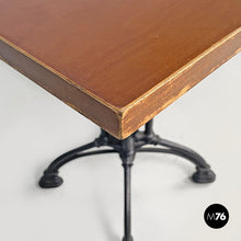 将图片加载到图库查看器,Black cast iron and wooden top bar table, 1990s
