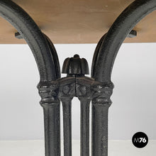 将图片加载到图库查看器,Black cast iron and wooden top bar table, 1990s