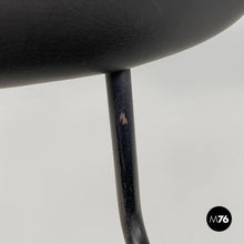 将图片加载到图库查看器,Black faux leather and metal chair, 1960s
