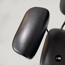 将图片加载到图库查看器,Black faux leather and metal chair, 1960s