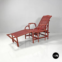 画像をギャラリービューアに読み込む, Red rattan armchair 981 by Bonacina, 1980s