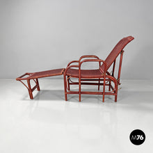 画像をギャラリービューアに読み込む, Red rattan armchair 981 by Bonacina, 1980s