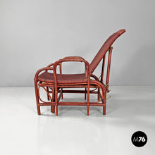 画像をギャラリービューアに読み込む, Red rattan armchair 981 by Bonacina, 1980s