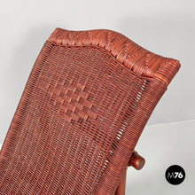 画像をギャラリービューアに読み込む, Red rattan armchair 981 by Bonacina, 1980s