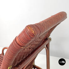 画像をギャラリービューアに読み込む, Red rattan armchair 981 by Bonacina, 1980s