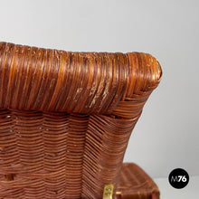 画像をギャラリービューアに読み込む, Red rattan armchair 981 by Bonacina, 1980s