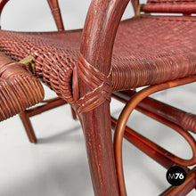 画像をギャラリービューアに読み込む, Red rattan armchair 981 by Bonacina, 1980s