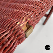 画像をギャラリービューアに読み込む, Red rattan armchair 981 by Bonacina, 1980s