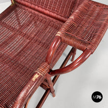 画像をギャラリービューアに読み込む, Red rattan armchair 981 by Bonacina, 1980s