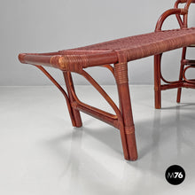 画像をギャラリービューアに読み込む, Red rattan armchair 981 by Bonacina, 1980s