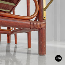 画像をギャラリービューアに読み込む, Red rattan armchair 981 by Bonacina, 1980s