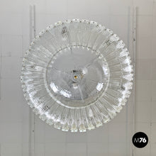 画像をギャラリービューアに読み込む, Round ceiling light by Barovier&Toso in transparent Murano glass, 1940s