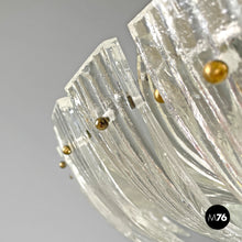 画像をギャラリービューアに読み込む, Round ceiling light by Barovier&Toso in transparent Murano glass, 1940s