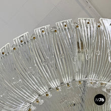 画像をギャラリービューアに読み込む, Round ceiling light by Barovier&Toso in transparent Murano glass, 1940s