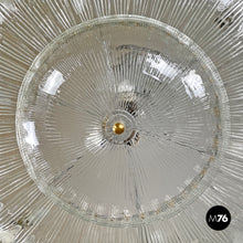画像をギャラリービューアに読み込む, Round ceiling light by Barovier&Toso in transparent Murano glass, 1940s