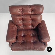 将图片加载到图库查看器,Brown leather armchairs Coronado by Afra and Tobia Scarpa for B&B, 1970s