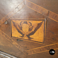 画像をギャラリービューアに読み込む, Wooden chest with inlays and folding top, early 1800s