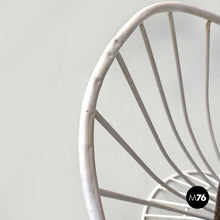 Load image into Gallery viewer, White metal and brown fabric armchairs, 1970s