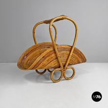 画像をギャラリービューアに読み込む, Bamboo magazine rack by Vivai Del Sud, 1960s