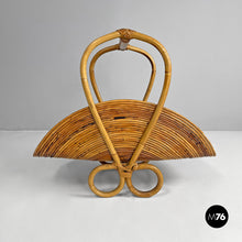 画像をギャラリービューアに読み込む, Bamboo magazine rack by Vivai Del Sud, 1960s