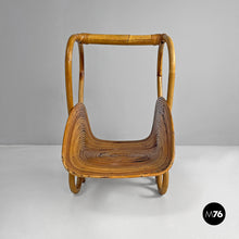 画像をギャラリービューアに読み込む, Bamboo magazine rack by Vivai Del Sud, 1960s