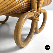 画像をギャラリービューアに読み込む, Bamboo magazine rack by Vivai Del Sud, 1960s