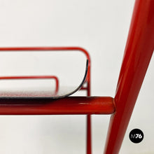 Carica l'immagine nel visualizzatore di Gallery, Black and red metal food trolley on wheels, 1980s