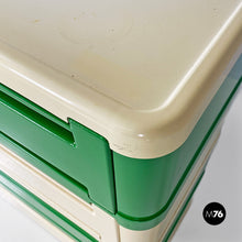 画像をギャラリービューアに読み込む, Green and dirty white 4964 chest of drawers by Olaf Von Bohr for Kartell, 1970s