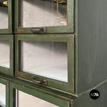 Load image into Gallery viewer, Green wood and glass chest of drawers, 1940s