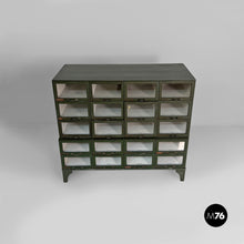Load image into Gallery viewer, Green wood and glass chest of drawers, 1940s
