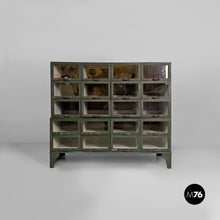 Load image into Gallery viewer, Green wood and glass chest of drawers, 1940s
