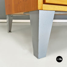 Load image into Gallery viewer, Solid wood and metal chest of drawers with curved front, 1980s