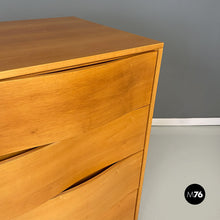 Load image into Gallery viewer, Solid wood and metal chest of drawers with curved front, 1980s