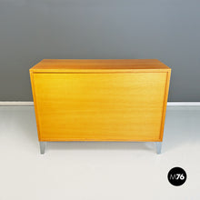 Load image into Gallery viewer, Solid wood and metal chest of drawers with curved front, 1980s