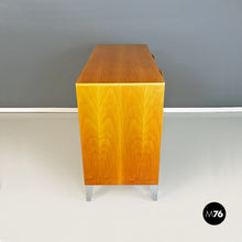 Load image into Gallery viewer, Solid wood and metal chest of drawers with curved front, 1980s