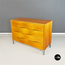 Load image into Gallery viewer, Solid wood and metal chest of drawers with curved front, 1980s
