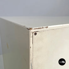 画像をギャラリービューアに読み込む, White wooden bedside table with shaped top, 1980s