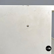 画像をギャラリービューアに読み込む, White wooden bedside table with shaped top, 1980s